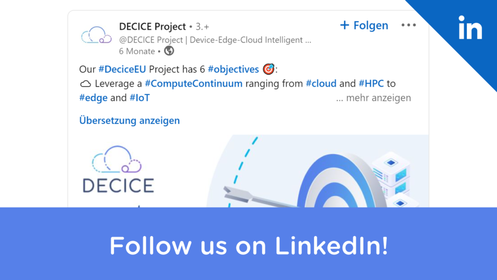 DECICE LinkedIn Post - Follow us on LinkedIn